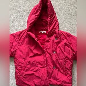 Free People Vibrant Red Puffer Jacket